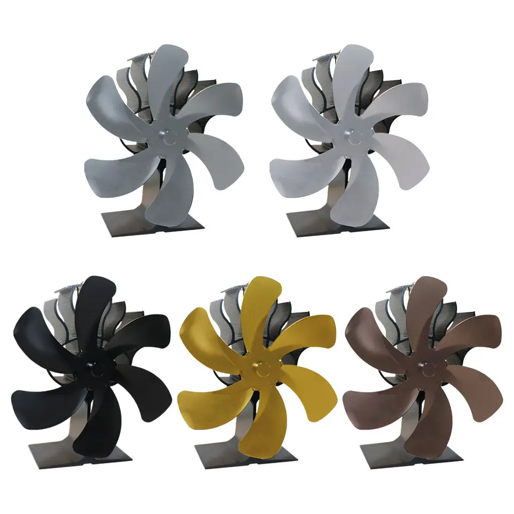 

Heat Powered 6 Blade Stove Fan Wood Burner Wood Burning Stove Fan Heat Distribution Automatic Speed Adjustment