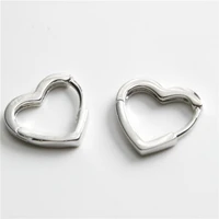 classic men womens unisex fashion love heart earrings exquisite silver color ear personality hip hop party jewelry gifts