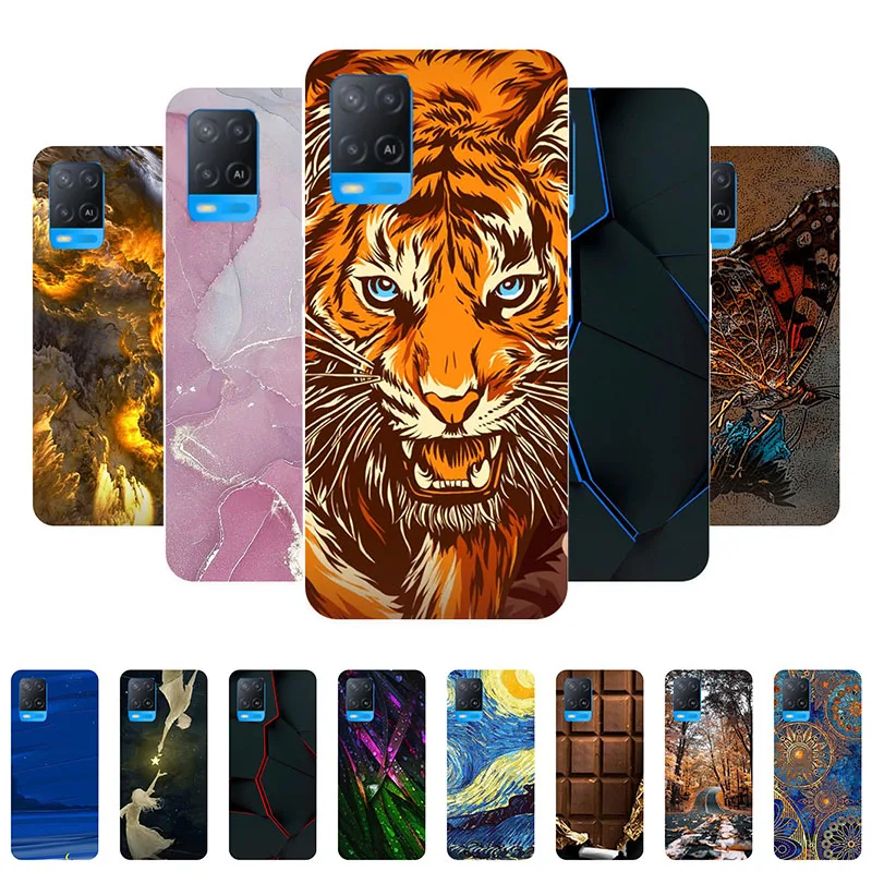 

For OPPO A54 Case CPH2239 Soft TPU Tiger Back Cover Case For OPPO A54 4G Silicone Case Funda for OPPOA54 A 54 6.51 inch Bumper