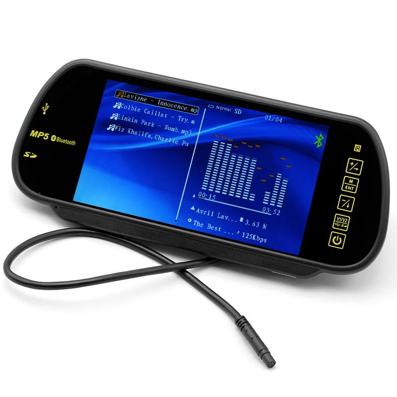 HD " TFT зеркало заднего вида парковки монитор SD USB с Bluetooth Hands-Free Kit MP4 MP5 FM динамик с передатчиком комплект