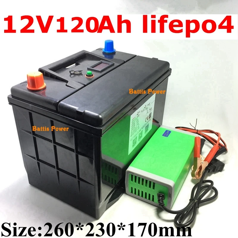 Lifepo4 12V 120AH батарея BMS для системы солнечной энергии 12 8 V инвертор лодки мобильное