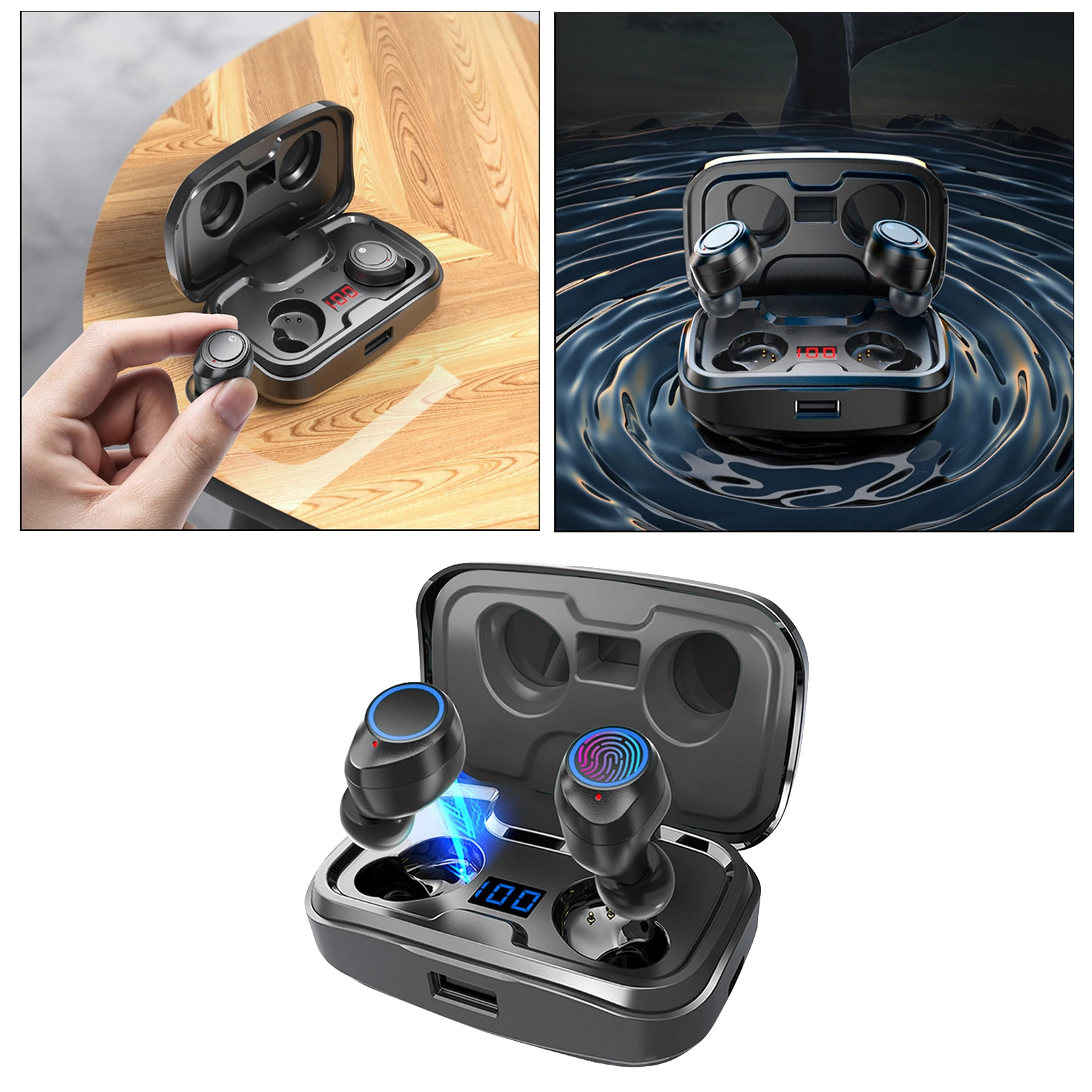 Водонепроницаемые наушники-вкладыши Bluetooth TWS гарнитура наушники 3500mAh с