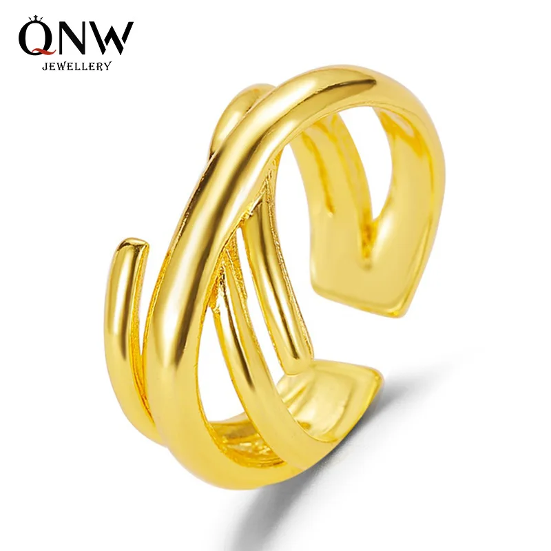 Многослойное переплетенное кольцо ZYZQ геометрическое для пар в стиле ретро