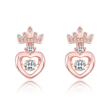 

Crown Beating Heart Earrings Female Fashion Personality Love Smart Earrings Jewelry Female C116YETNP