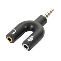 100pcs 3 5mm splitter stereo plug u shape stereo audio mic headphone earphone splitter adapters for smartphone mp3 mp4 player