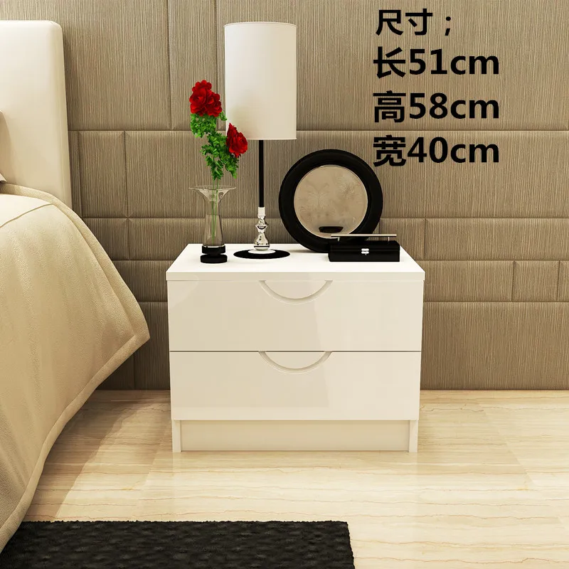 Европейская Ночная подставка современная и сдержанная тумбочка матовая белая