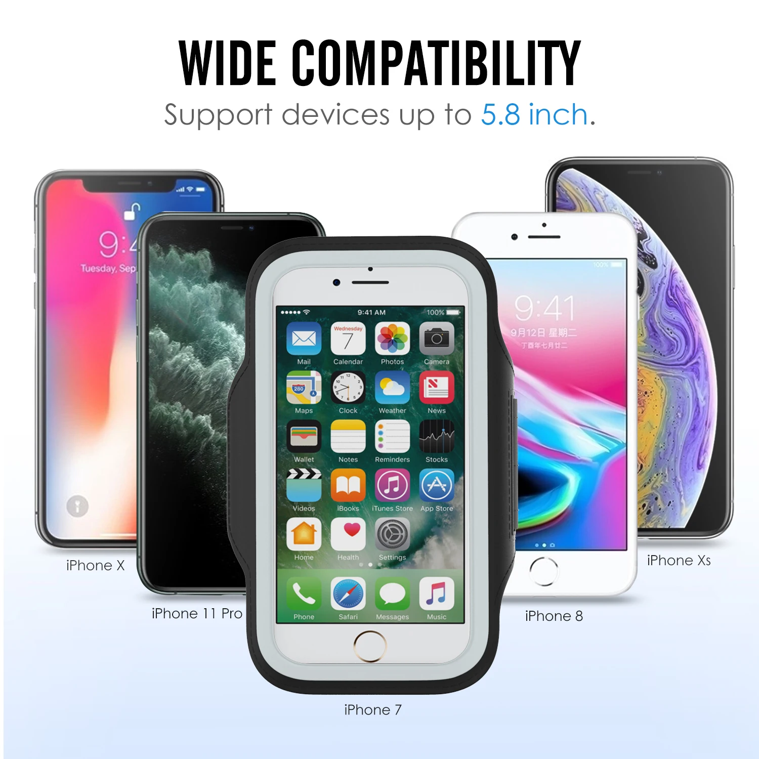 

5.8 Inches Running Sports Phone Case Arm Band Outdoor Gym Fitness Pouch Hiking Jogging Card Key Holder Pocket For IPhone Xiaomi