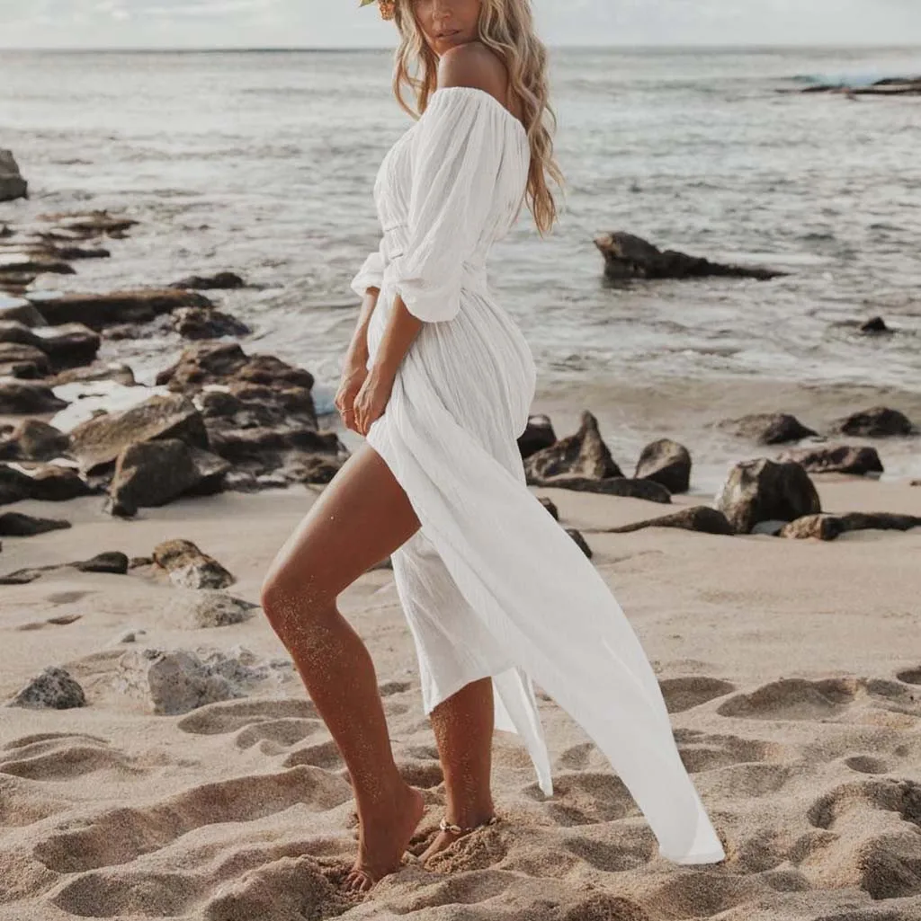 Женское однотонное кружевное платье в стиле пэчворк с рукавом три четверти