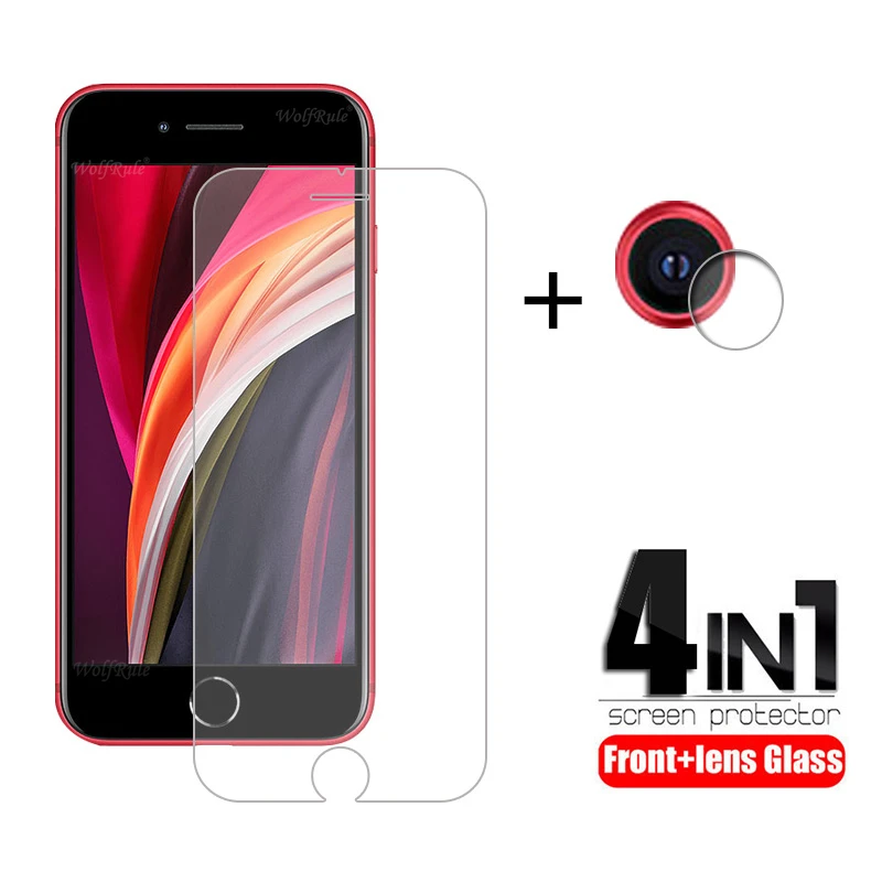 4-En-1 para iphone SE de 2020 de vidrio para iPhone SE de 2020 Protector de pantalla de vidrio templado para iphone 6 6S 7 8 Plus 11 Pro Max SE vidrio-0