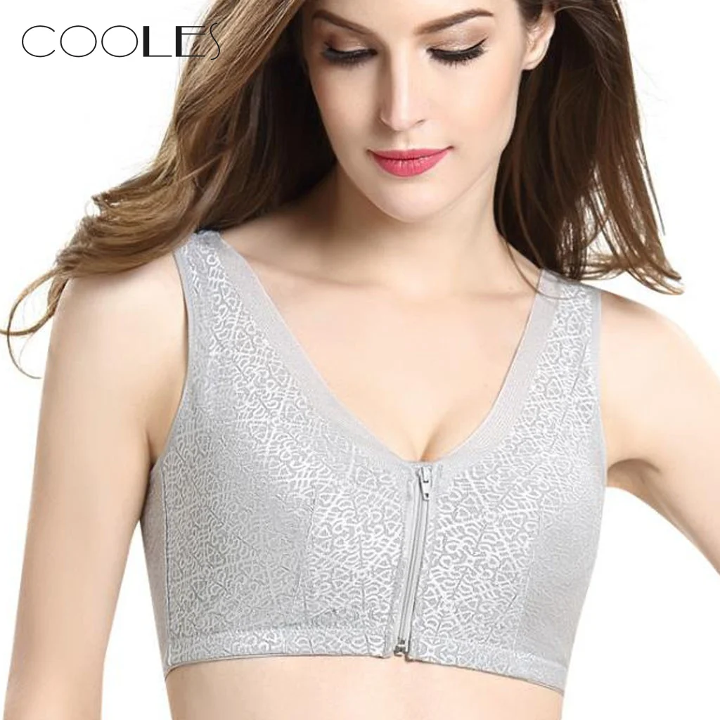 

Bras For Women Lingerie Feminina Stanik Women Zipper Underwear Soprt Bra Side Lace Sports Bra Full Cup Bra Vest Tops