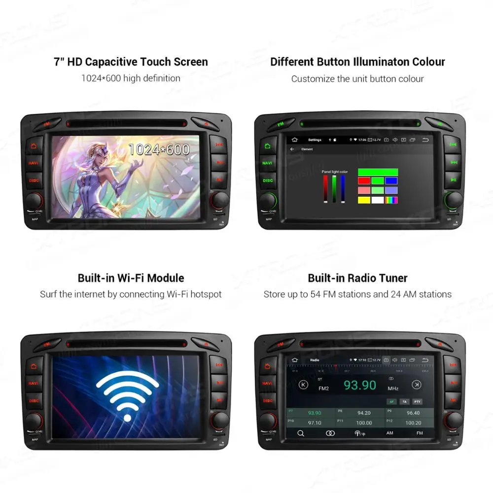 Android10.0 автомобильный DVD плеер GPS мультимедиа для Mercedes Benz A-W168 c-класса W203 CLK класс W209