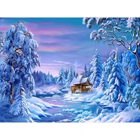 diy winter snow scenic 5d diamond painting full round drill landscape diamond embroidery cross stitch kits home decor