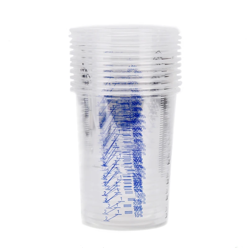 

10Pcs 600ML Transparent Plastic Paint Mixing Cup Pots Mixing Calibrated Cup For Accurate Mixing of Paint and Liquid