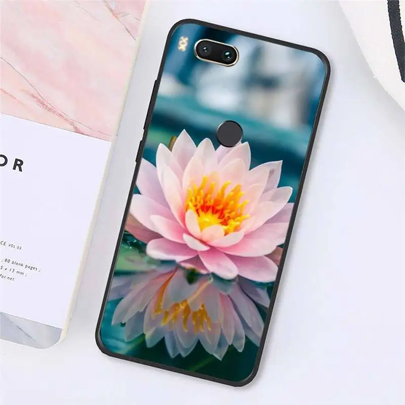 

Summer Lotus Flowers pattern Phone Case For Xiaomi Redmi note 7 8 9 t k30 max3 9 s 10 pro lite Luxury brand shell funda coque