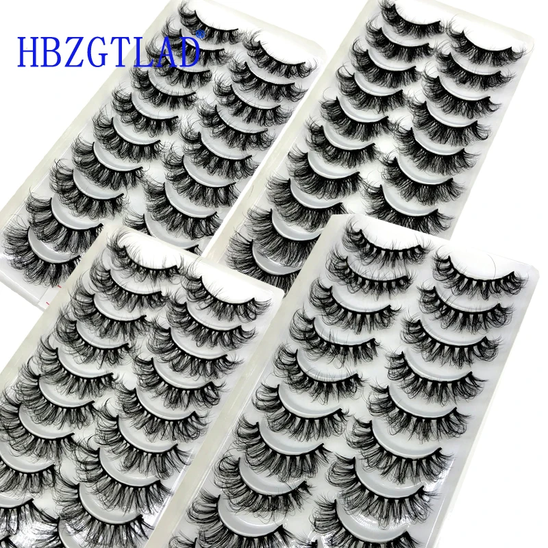 

2021 New Full 10 Pairs one box 3D Mink Hair False Eyelashes Natural Thick Long Eye Lashes Wispy Makeup Beauty Extension Tools