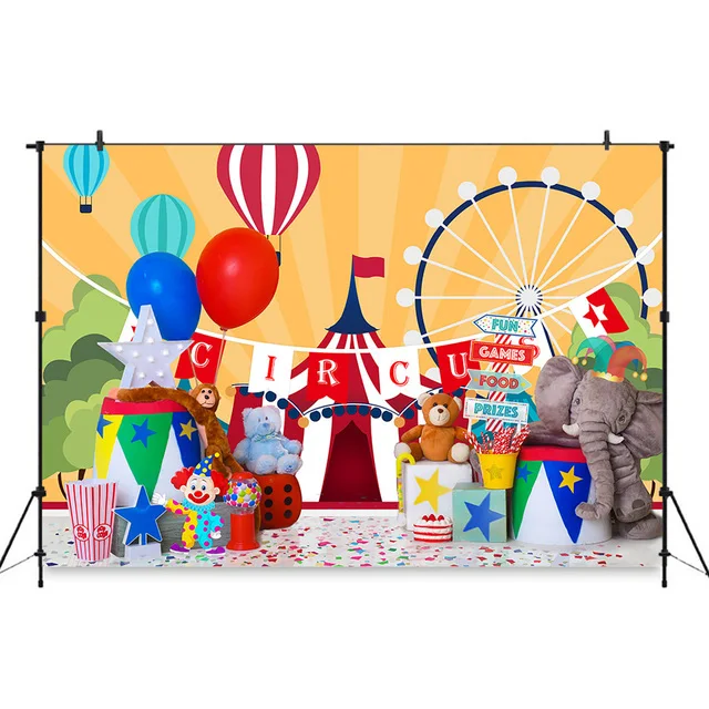 

Circus 1st Birthday Photography Backdrops Child Newborn Backdrop Baby Portrait Background