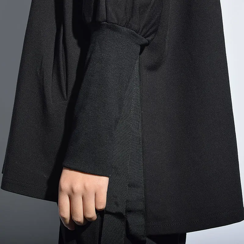 Женский свободный пуловер с круглым вырезом XWW2955 однотонный рукавами крылышками