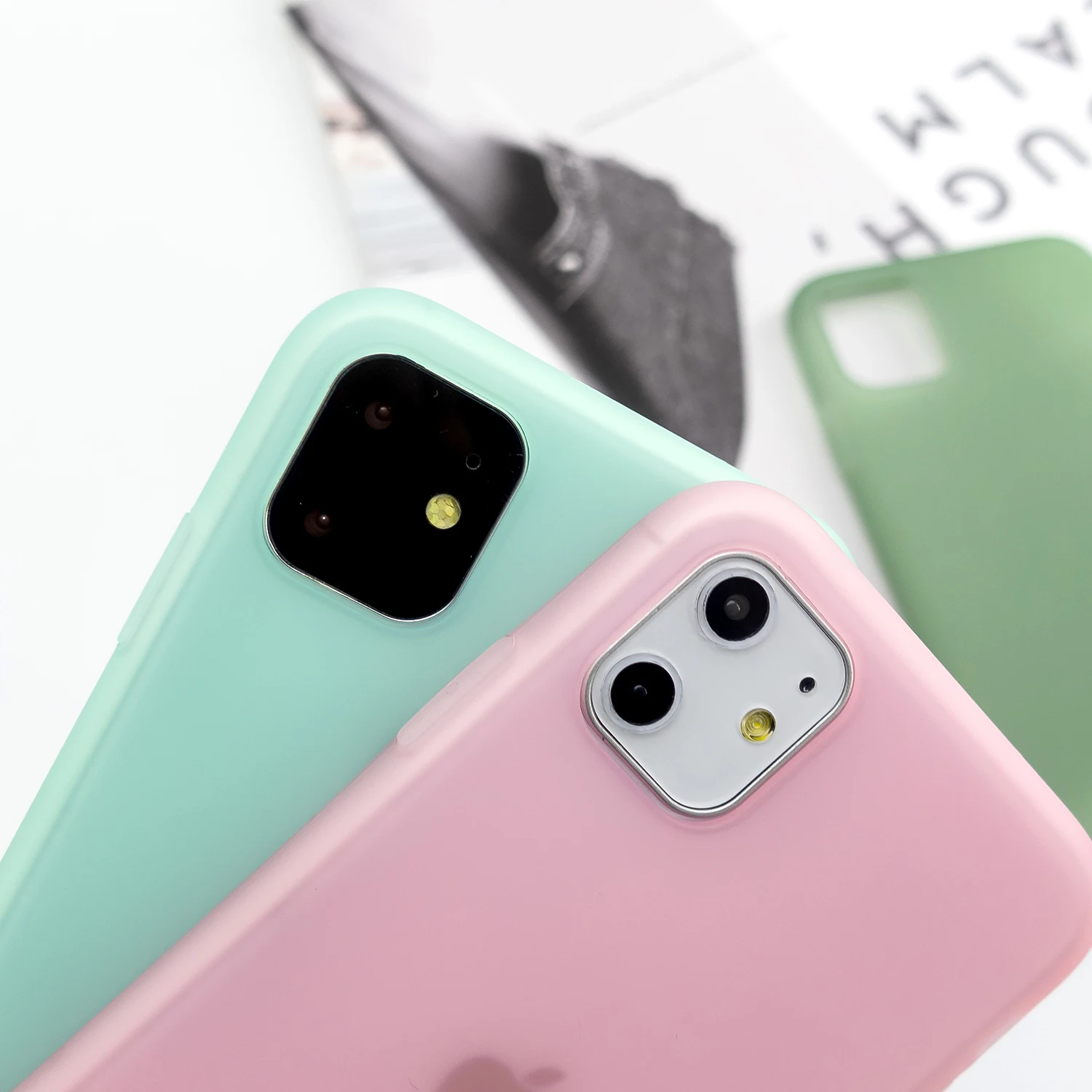 Прозрачный силиконовый чехол карамельного цвета для телефона iPhone 6s 7 8 Plus 11 Pro X XS XR