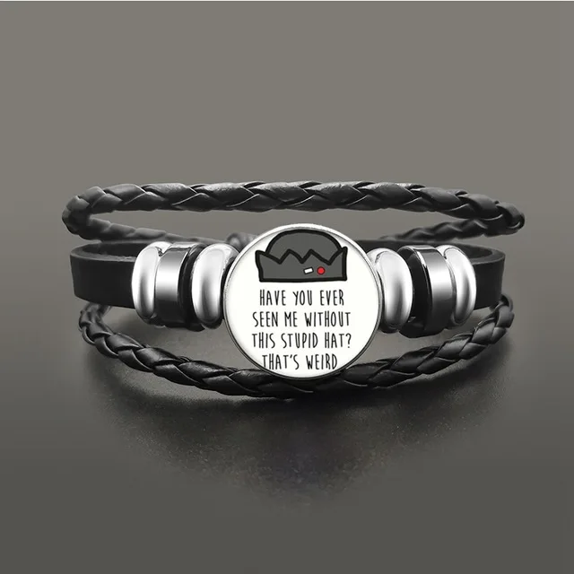 2020 модный кожаный браслет с бусинами черный со стеклянной пуговицей аксессуары