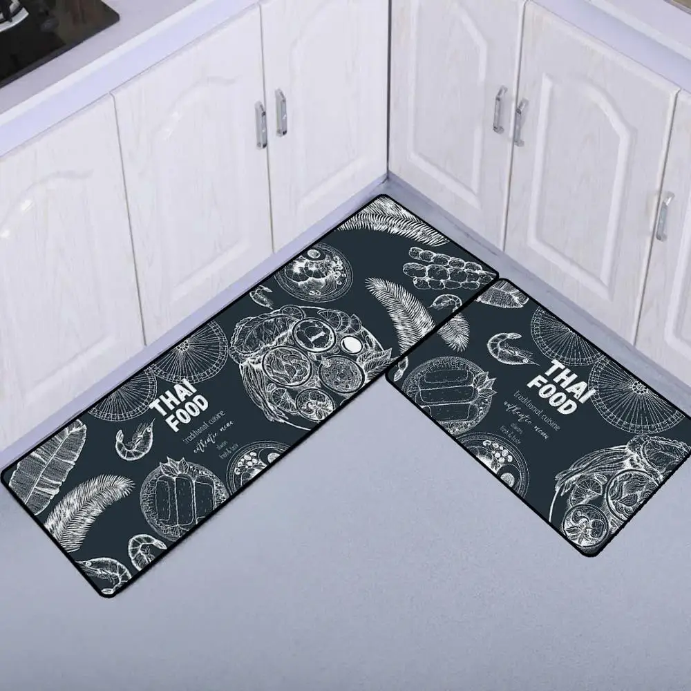 2 шт./компл. Противоскользящий 3D набор кухонных ковриков для ванной ковер входная