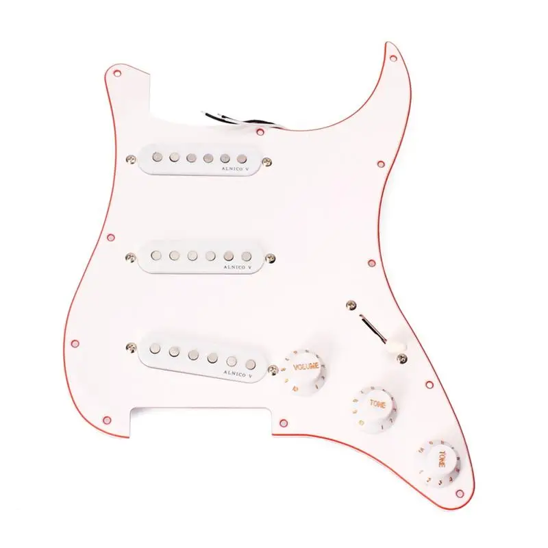 Набор предпроводных насадок для электрогитары 3 Ply SSS с пикапами Alnico V Fender ST / Strat