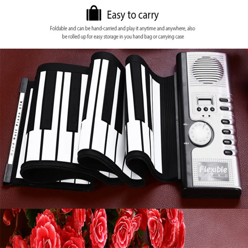 

Portable 61 Keys Roll-Up Piano USB MIDI Keyboard MIDI Conctroller Hand Electronic Piano