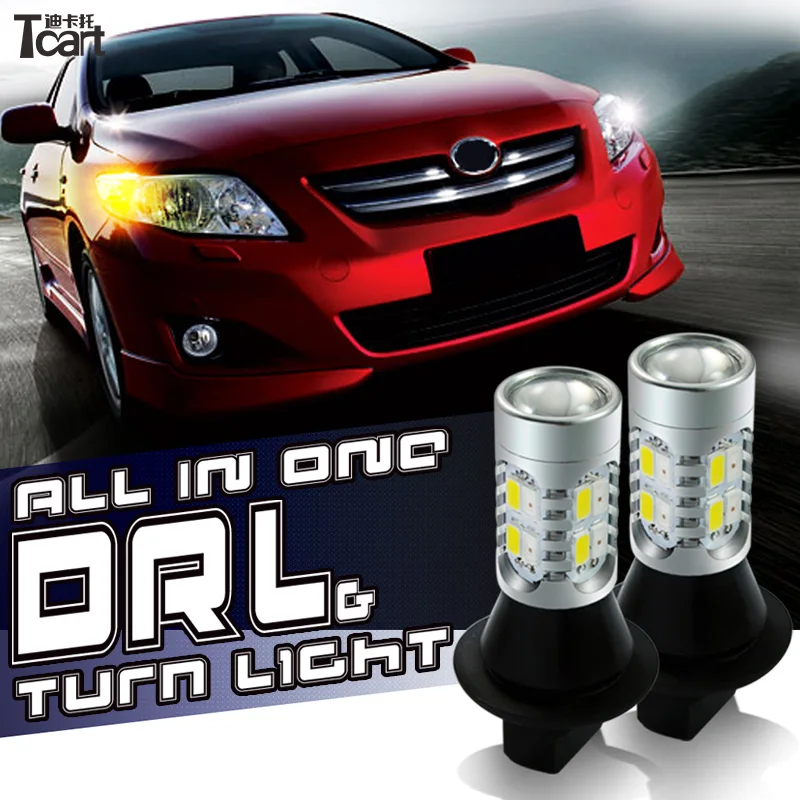 Tcart автомобильные светодиодные DRL дневные ходовые указатели поворота аксессуары