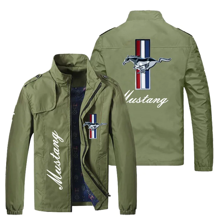 

Ford Mustang Car Logo Jacket Military Uniform Windbreaker Outdoor Windproof Jacket Men's Jacket Spring and Autumn Masculine Jack