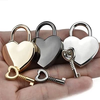 mini metal heart shaped padlocks vintage old antique style luggag lock for valentines wedding jewelry box diary book suitcase