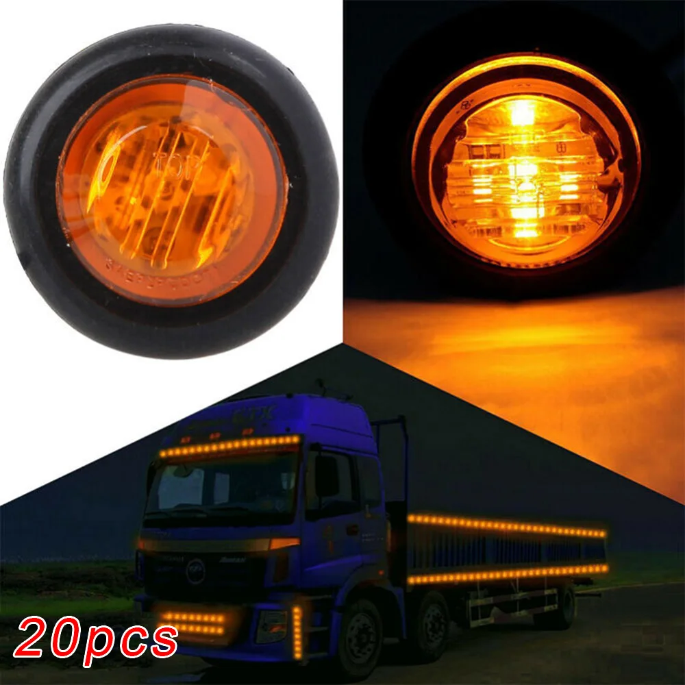 

Amber Clearance lights LED Truck Side Marker Lamp Parts Set Bulb 3/4 Inch