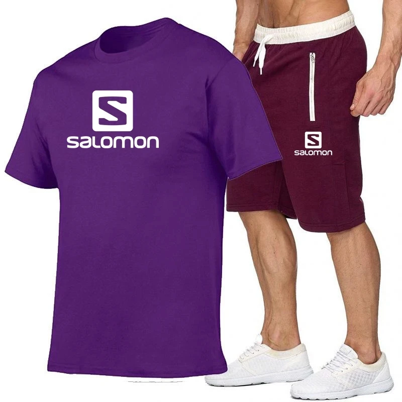 

2021 new men's casual suit summer T-shirt + pants two-piece sportswear casual sportswear men's gym brand clothing sportswear