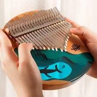 21 keys kalimba african wooden thumb finger piano musical instrument with tuning hammer scale stickers wiping cloth bag