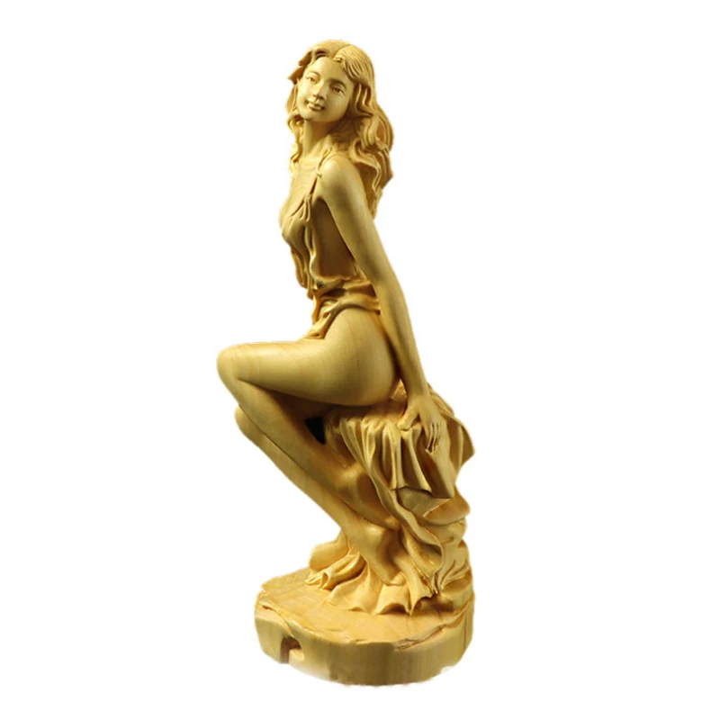 

Новая ручная работа тополь дерево богиня Украшение Искусство ремесло модель подарок деревянная резьба женщина