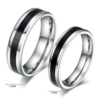 hot sale groove rings black blu stainless steel rings for men charm male jewelry dropshipping