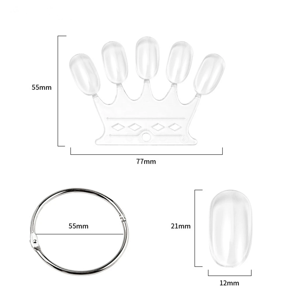 

50pcs Crown Shape Artificial Fake Nails Acrylic Display Nail Tool DIY Salon Manicure Palette For Practice