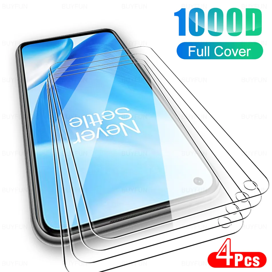 

Защитное закаленное стекло 1000D с полным покрытием для OnePlus Nord N200 N100 N10 CE Nord2, защитная пленка для экрана, Защитная пленка для One +, 4 шт.