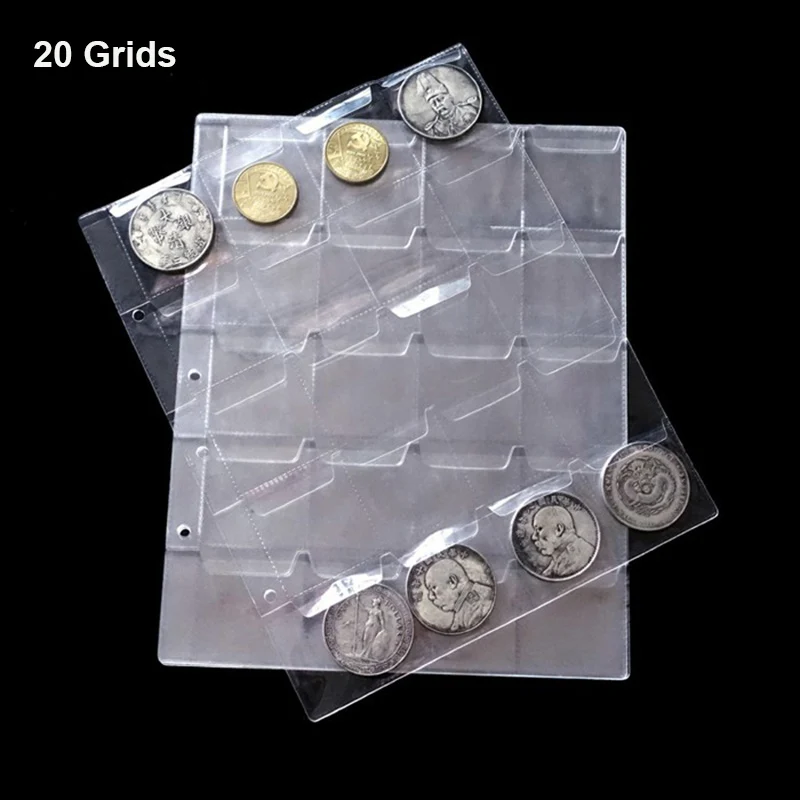 ЛОТ X 10 шт., 20 карманов для монет размером менее 45 мм. PCCB ПОДЛОЖКА ДЛЯ АЛЬБОМА ВСТАВКИ ЛИСТЫ С 9 ОТВЕРСТИЯМИ Стандарт