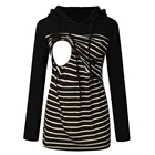 Полосатая Толстовка с длинным рукавом для кормящих мам