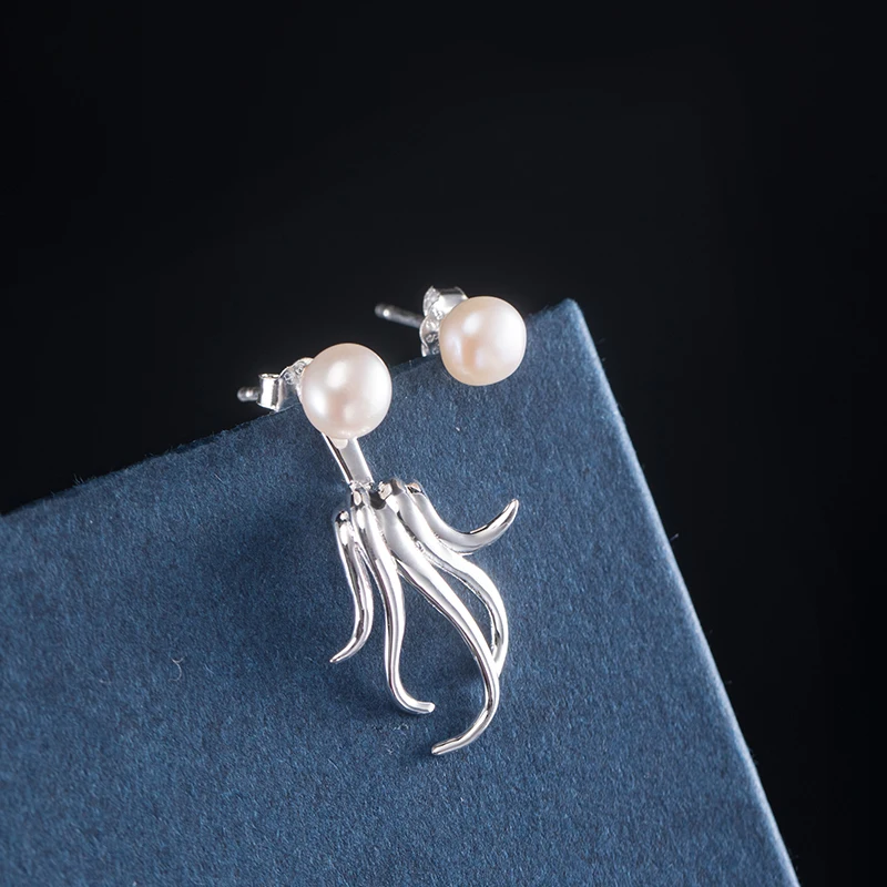 

Серьги из серебра 925 пробы с асимметричным жемчугом