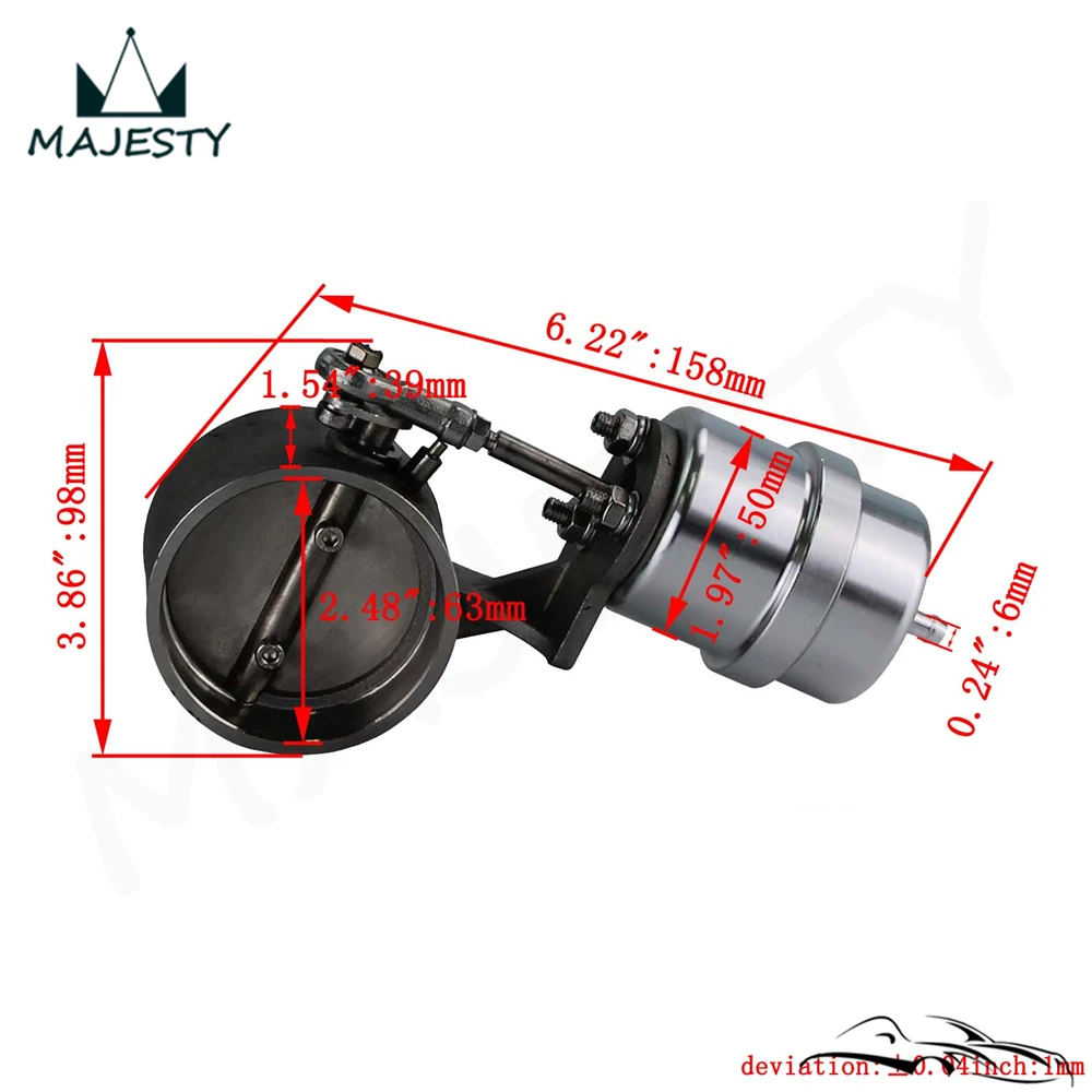 Комплект клапанов регулировки выхлопных газов 2 5 дюйма 63 мм Вакуумный привод