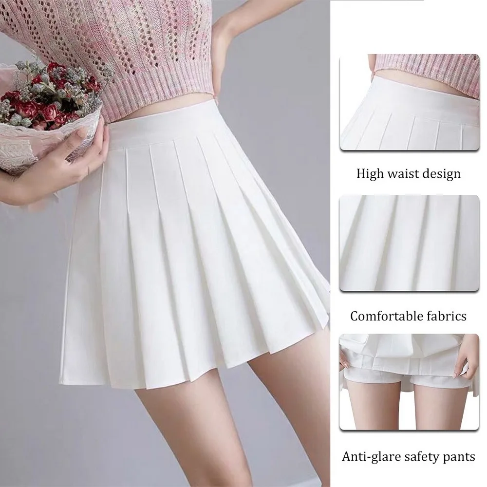 

Sexy Women Pleated Skirt Summer High Waist Chic A Line Ladies Pink Mini Skirt Korean Zipper Preppy Style Girls Dance Skirt