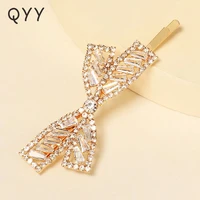 qyy cubic zirconia hair clips for women girls hairpins wedding hair accessories bridal headwear rhinestone headpiece jewelry