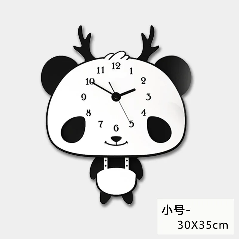 

Cartoons Wall Clock Panda Modern Style Design Stylish Living Room Decoration Quartz Wall Clock Bedroom A Gift Cartoon Style G138
