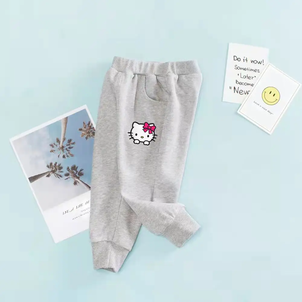 Детская одежда Hello Kitty Осенние повседневные спортивные штаны хлопковые удобные
