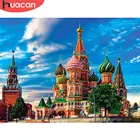 HUACAN полный квадратныйкруглый дрель алмазного живопись церковное здание 5d алмазная вышивка пейзаж мозаичное Ремесло Искусство стены