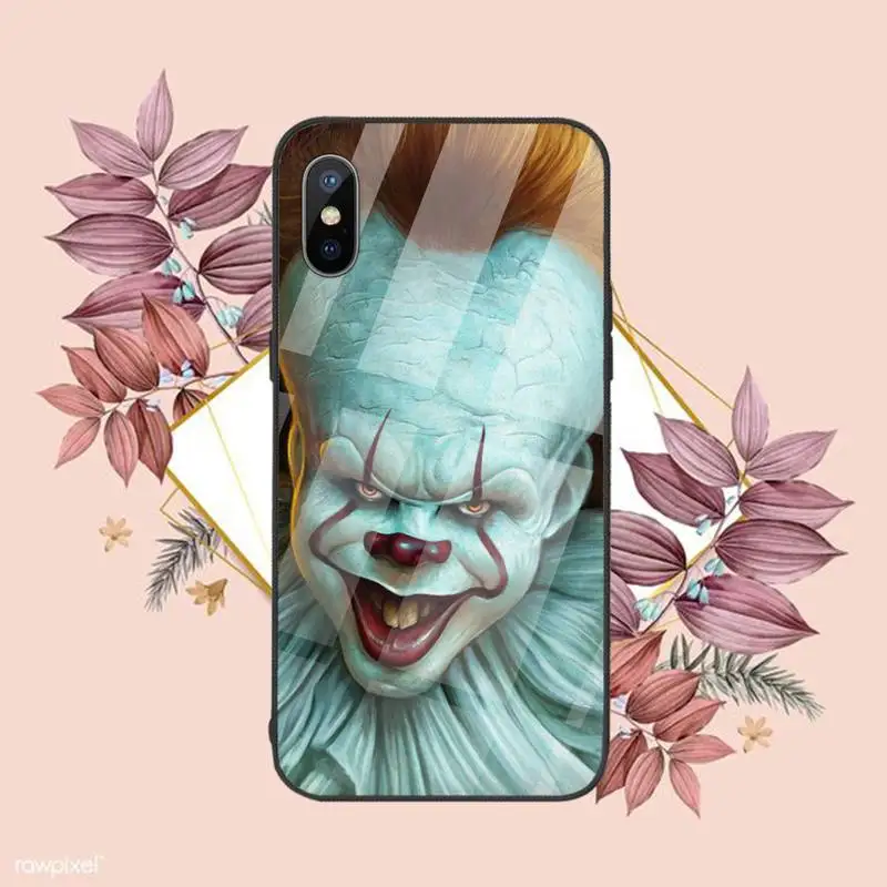 

Pennywise Clown Pattern Phone Case Tempered glass For iphone 6 6S 7 8 plus X XS XR 11 12 mini PRO MAX