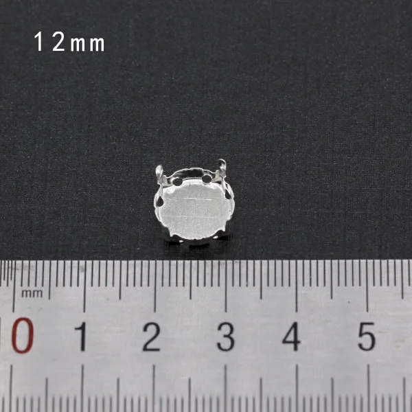 12mm round 30p пустая основа установка пришивные стразы граненые хрустальные драгоценности Посеребренные пустые коготь для камня аксессуары для одежды ссылка 1 - Цвет: 12mm round