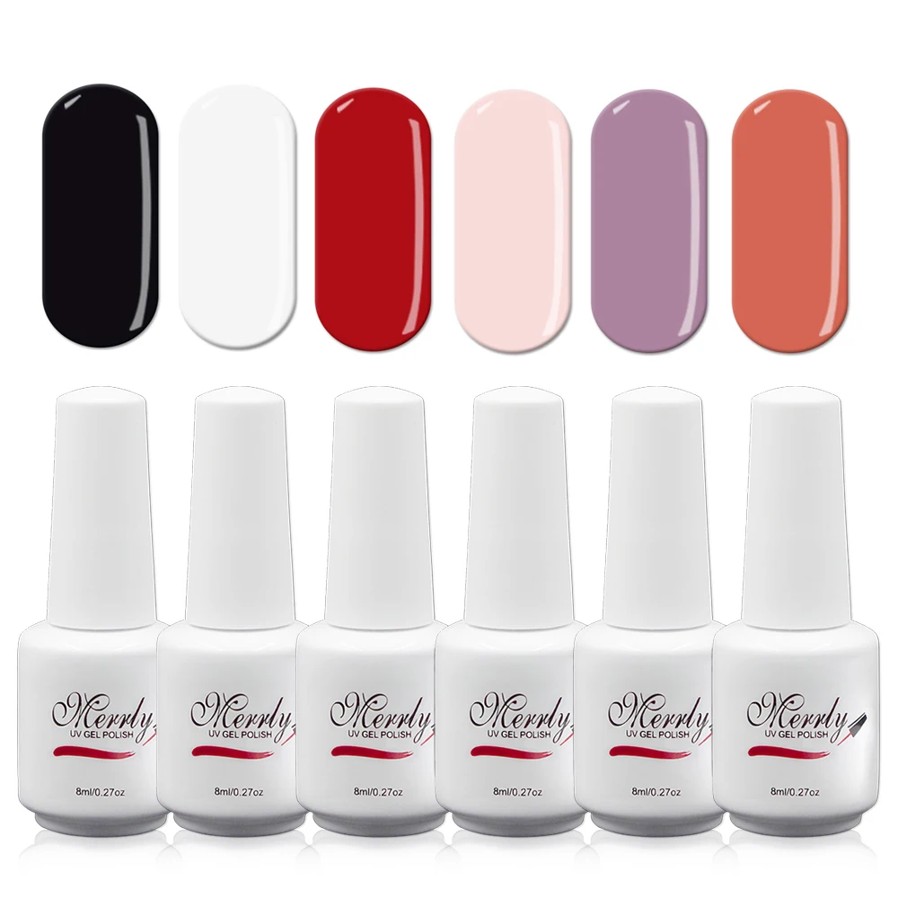 

Merrly Gel Nail Polish Set 6PCS Long Lasting UV Gel Nail Polish Kit For Nail Art Design Manicure Free Shipping