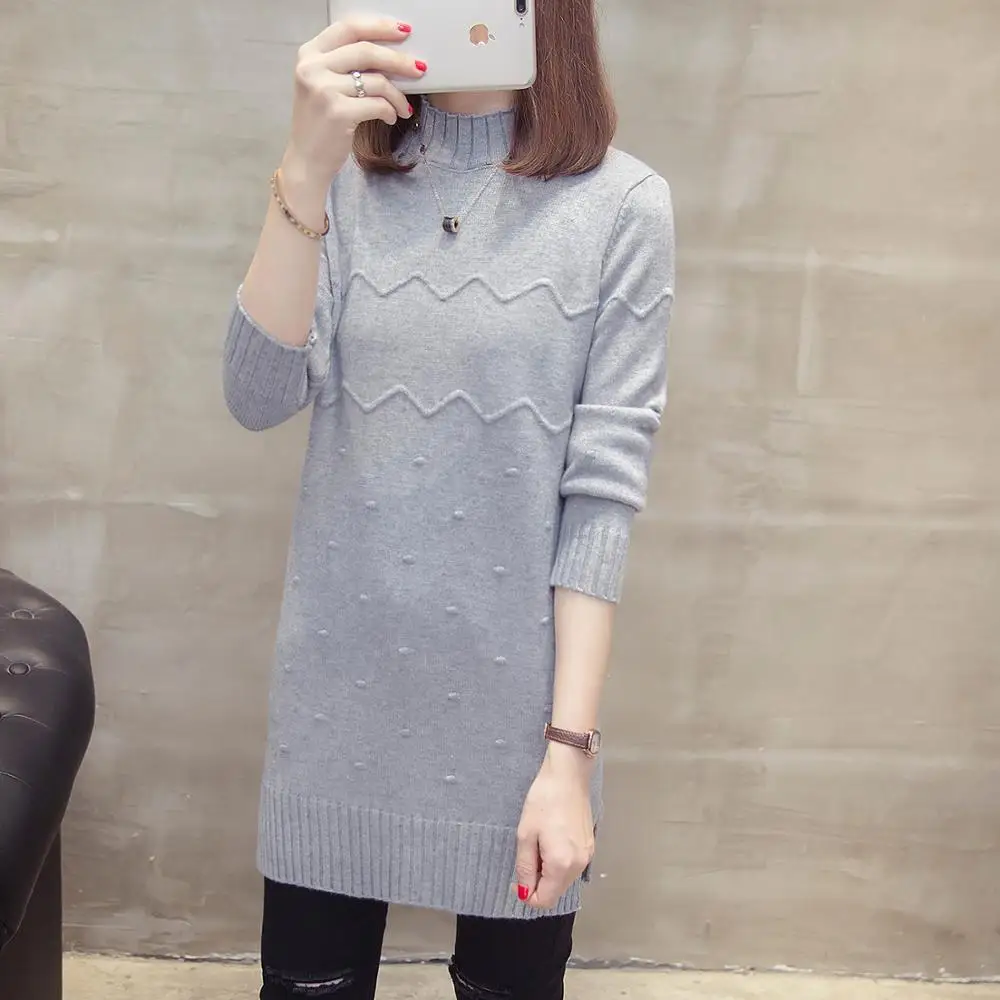 Новинка осени 2020 женские водолазки с длинным рукавом пуловеры вязаные Длинные