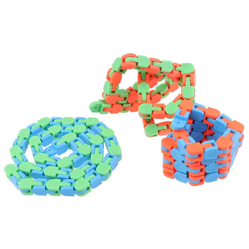 

1pc Multicolor Wacky Tracks Snap and Click Fidget Toys Kids Autism Snake Puzzles Classic Sensory Toy